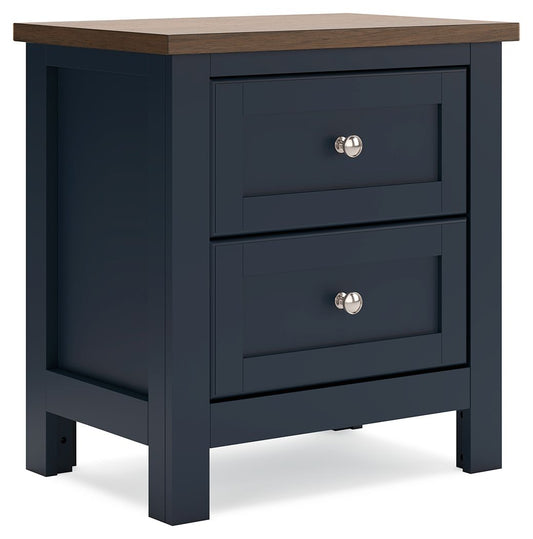 Landocken - Brown / Blue - Two Drawer Night Stand