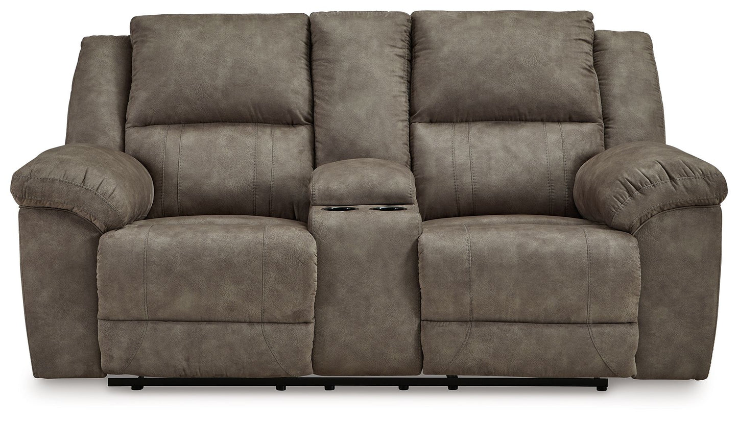 Laresview - Fossil - Dbl Reclining Loveseat With Console