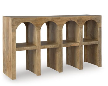 Luzmanacy - Natural Brown - Console Sofa Table