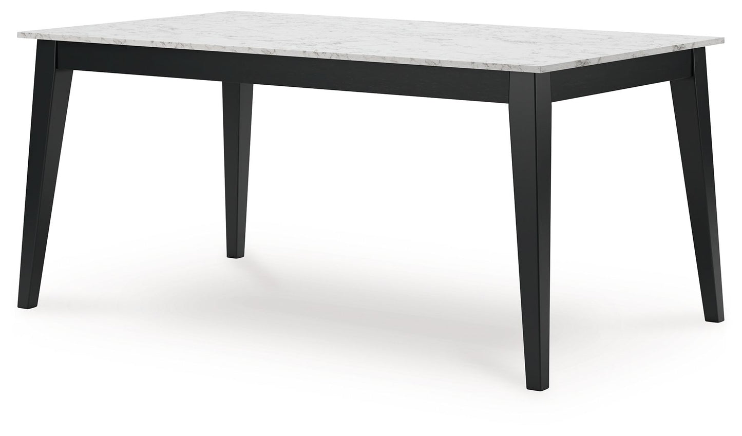 Jettaya - Black / White - Rectangular Dining Room Table