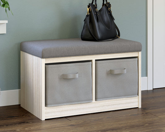 Blariden - Gray / Natural - Storage Bench