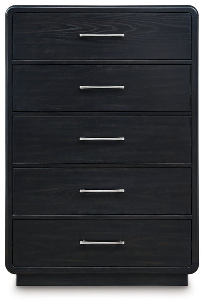 Rowanbeck - Black - Five Drawer Chest