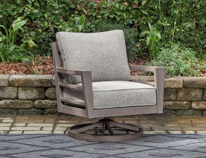 Hillside Barn - Gray / Brown - Swivel Lounge W/ Cushion