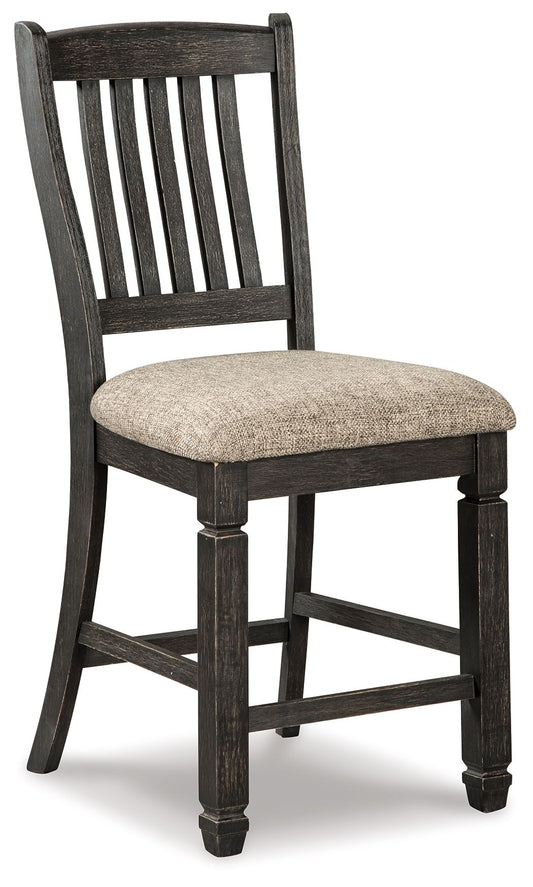 Tyler - Black / Grayish Brown - Upholstered Barstool (Set of 2)