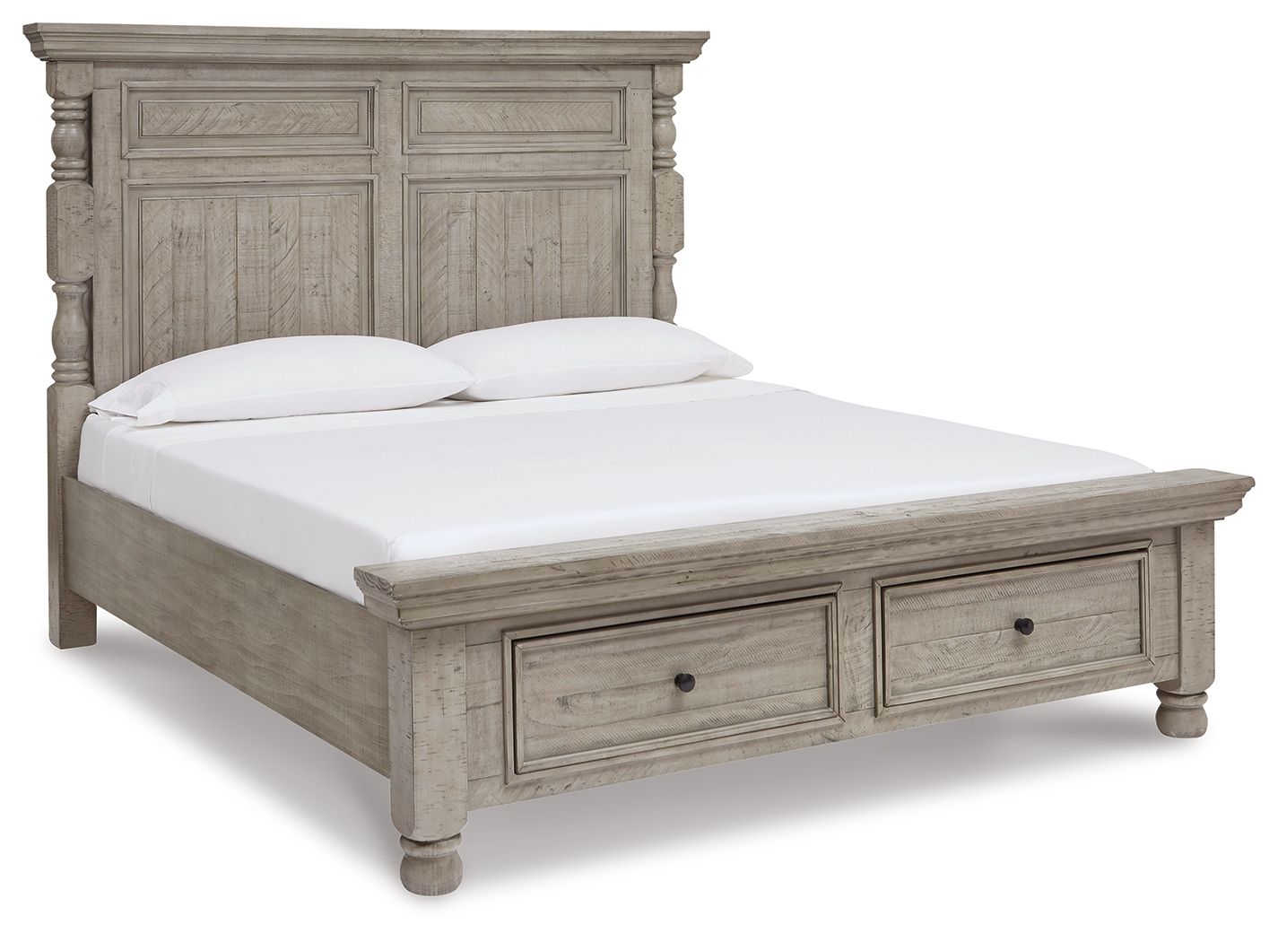 Harrastone - Gray - California King Panel Bed