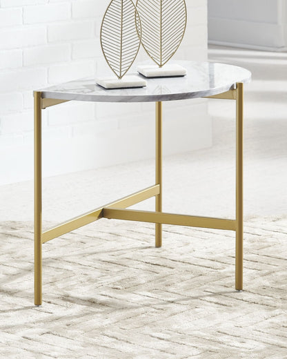 Wynora - White / Gold - Chair Side End Table