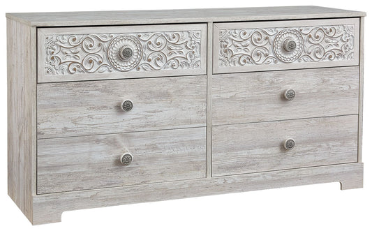 Paxberry - Whitewash - Six Drawer Dresser - Weatherworn