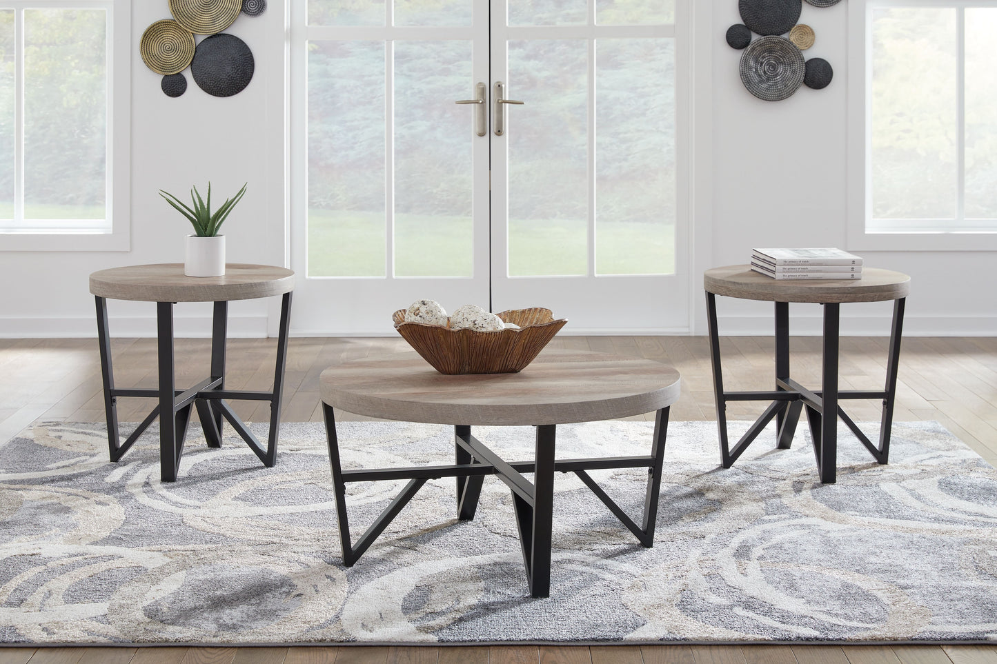 Deanlee - Grayish Brown / Black - Occasional Table Set (Set of 3)