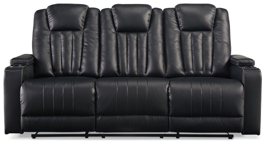 Center Point - Black - Rec Sofa W/Drop Down Table