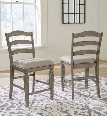 Lodenbay - Antique Gray - Upholstered Barstool (Set of 2)